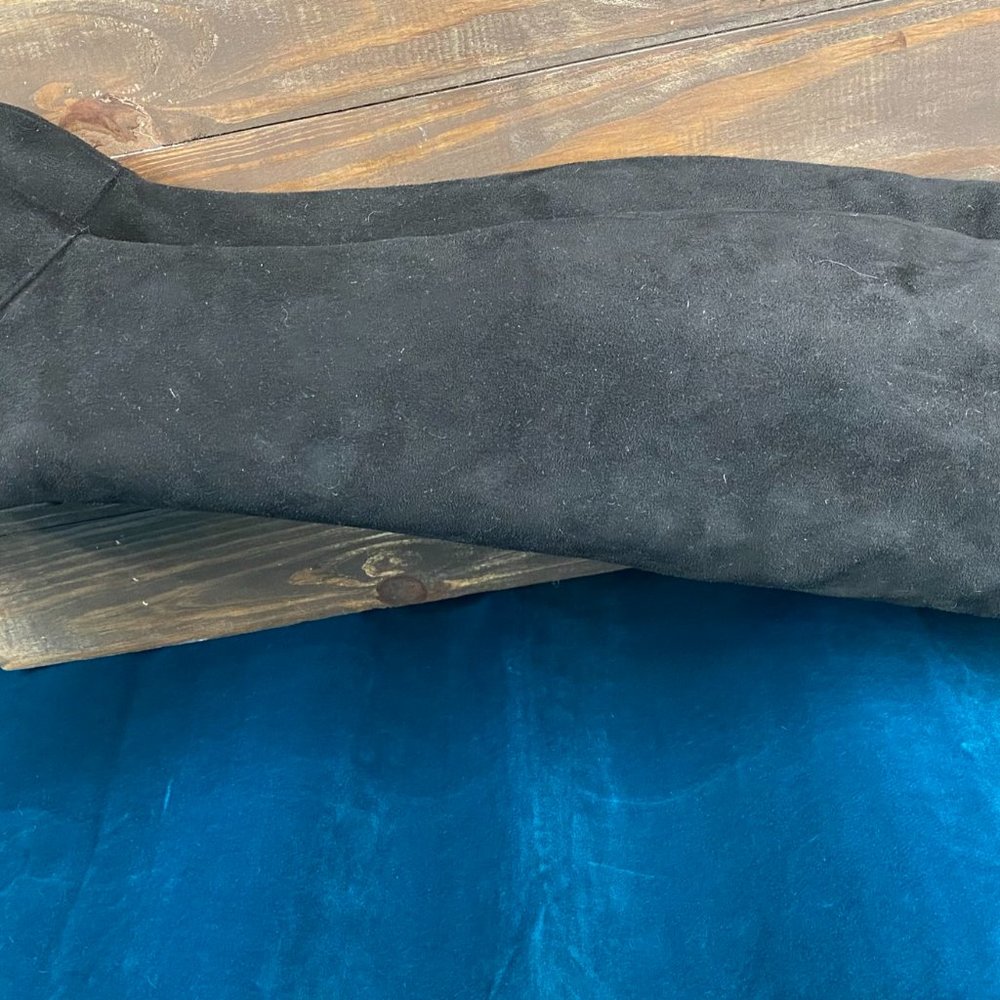 Womens Suede Over the Knee Back Tie Boots - Picture 4 of 10
